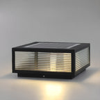 Black Solar Square Metal Outdoor Post Lights