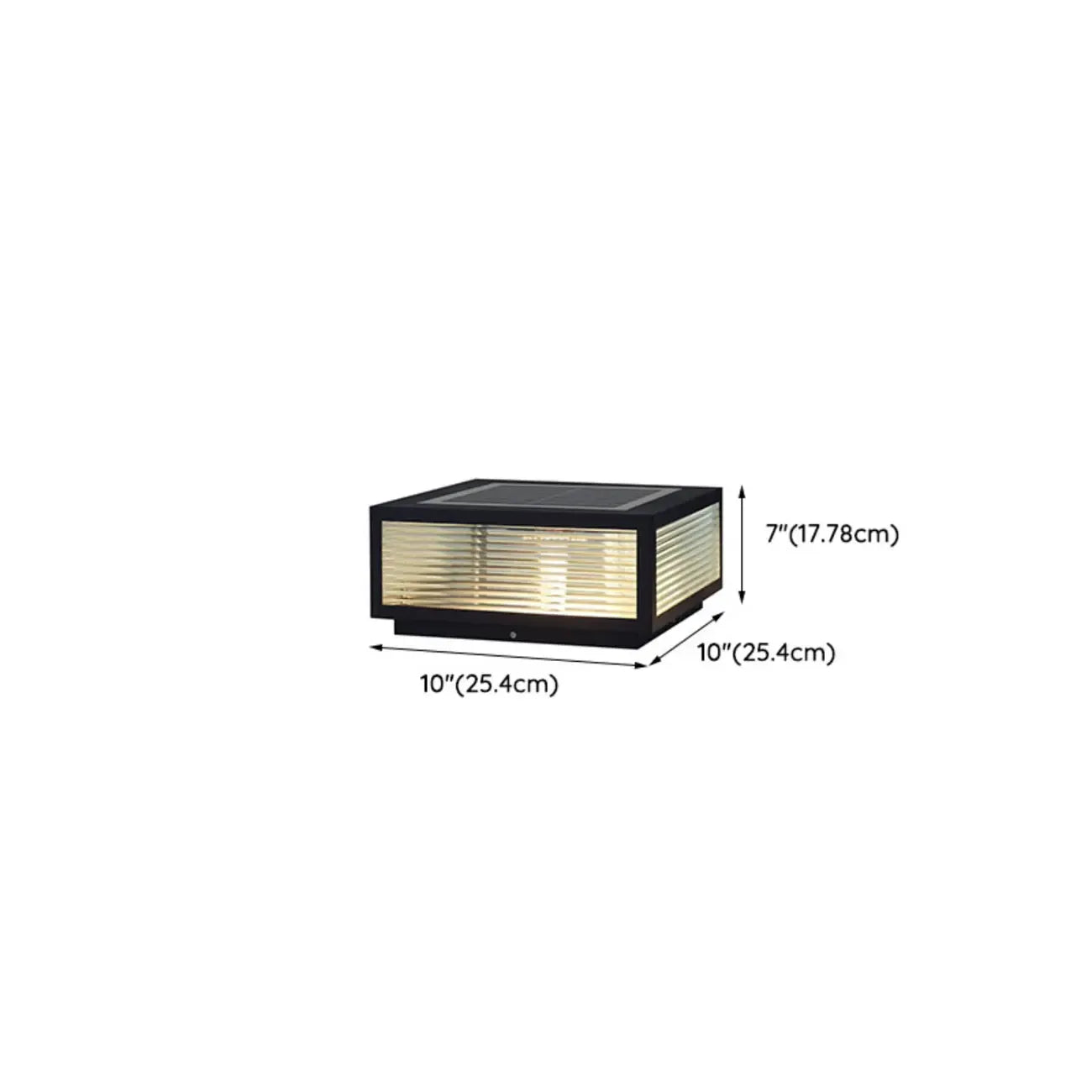 Black Solar Square Metal Outdoor Post Lights