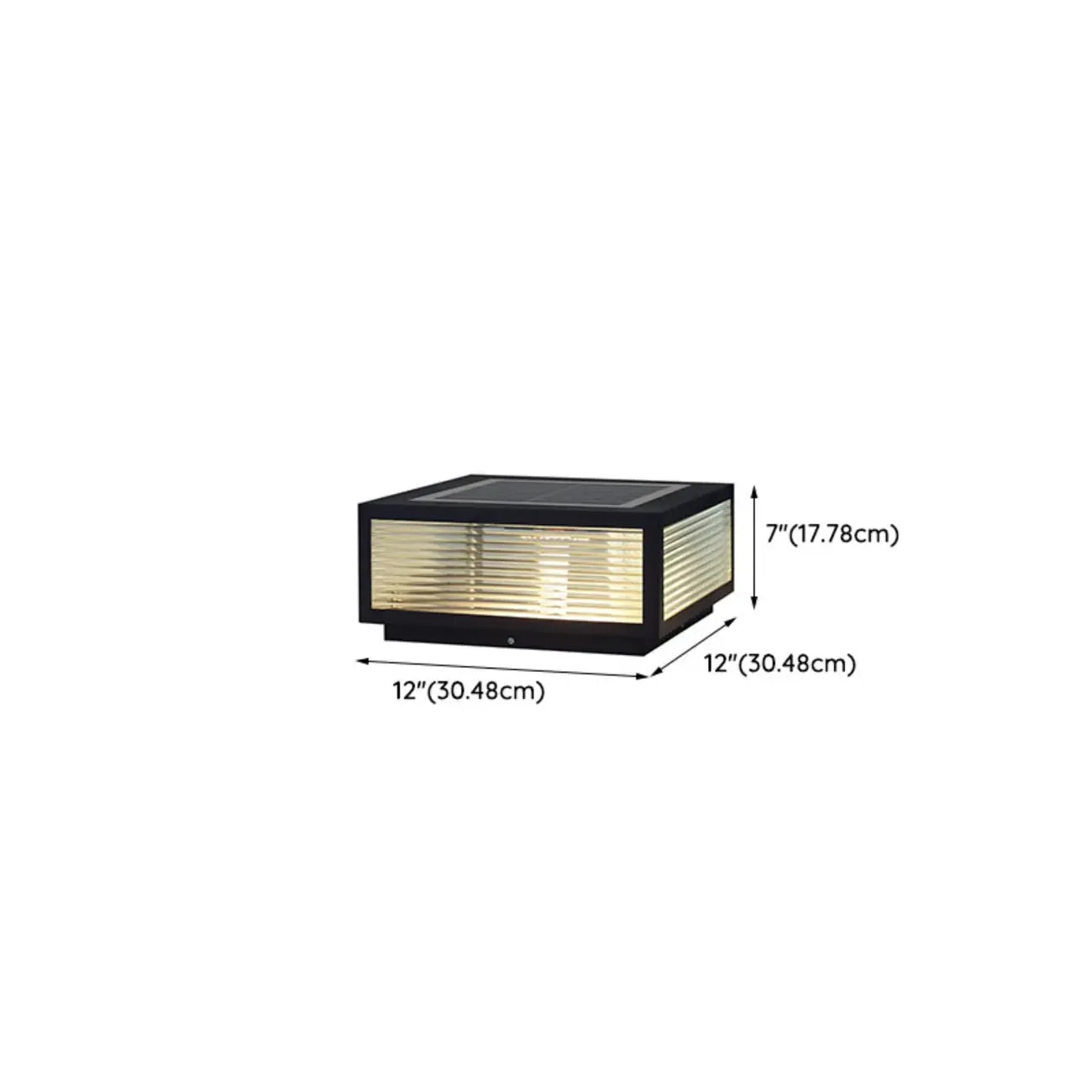 Black Solar Square Metal Outdoor Post Lights
