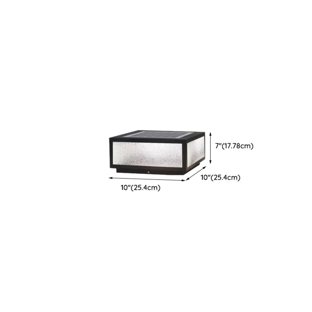 Black Solar Square Metal Outdoor Post Lights