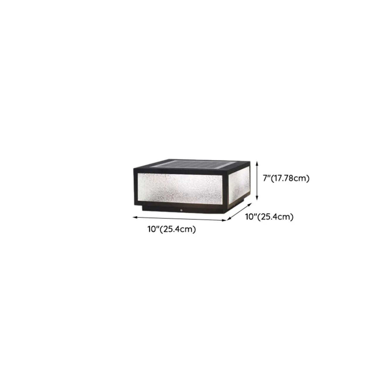 Black Solar Square Metal Outdoor Post Lights