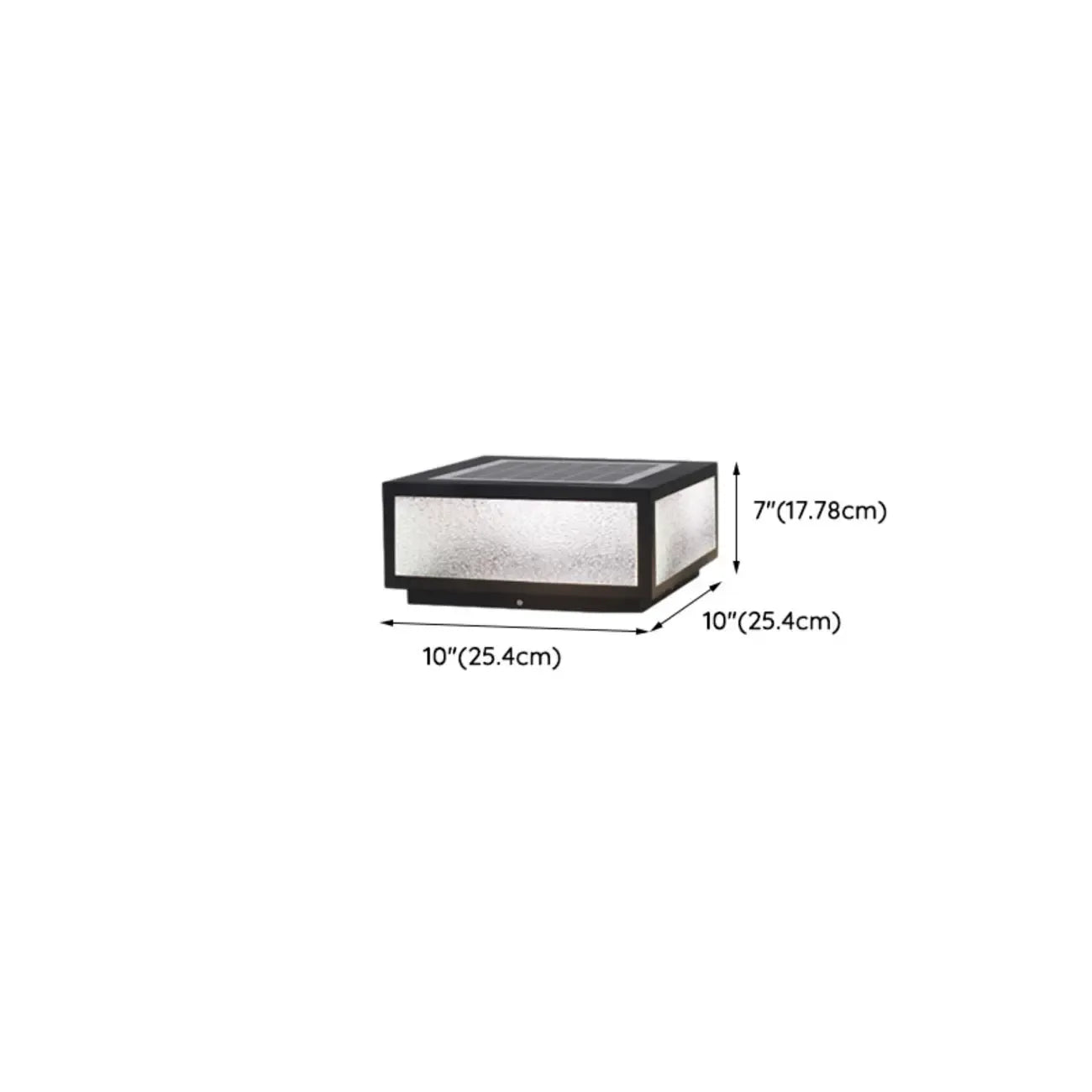 Black Solar Square Metal Outdoor Post Lights
