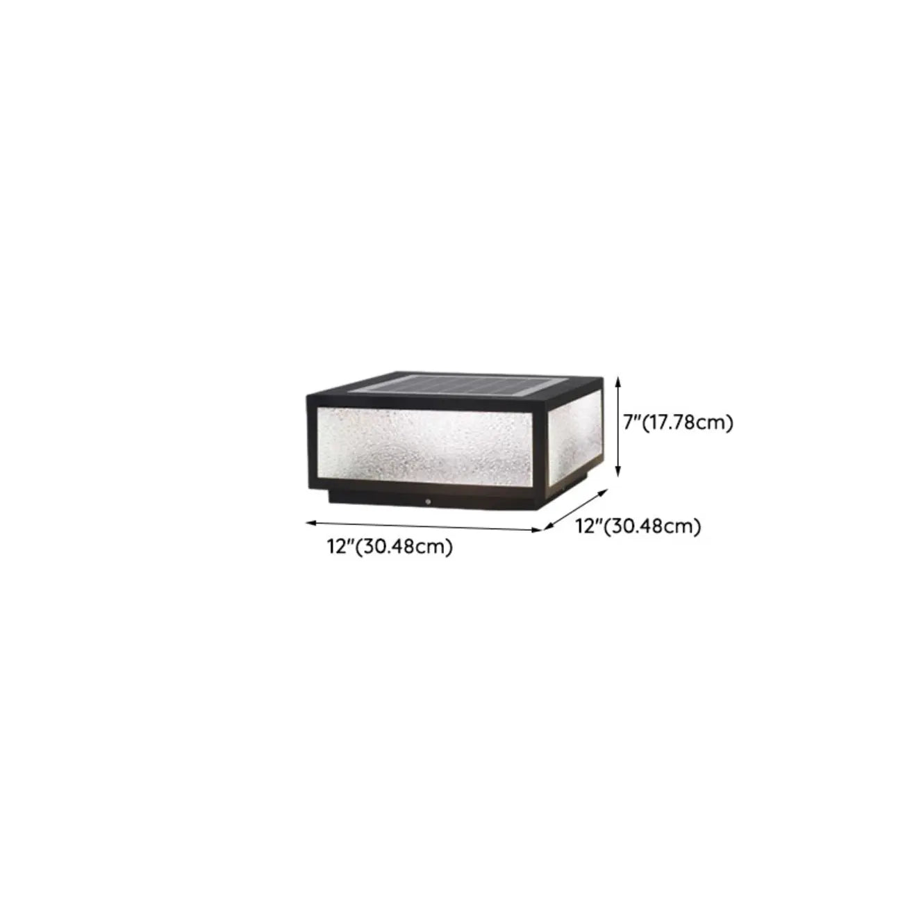 Black Solar Square Metal Outdoor Post Lights