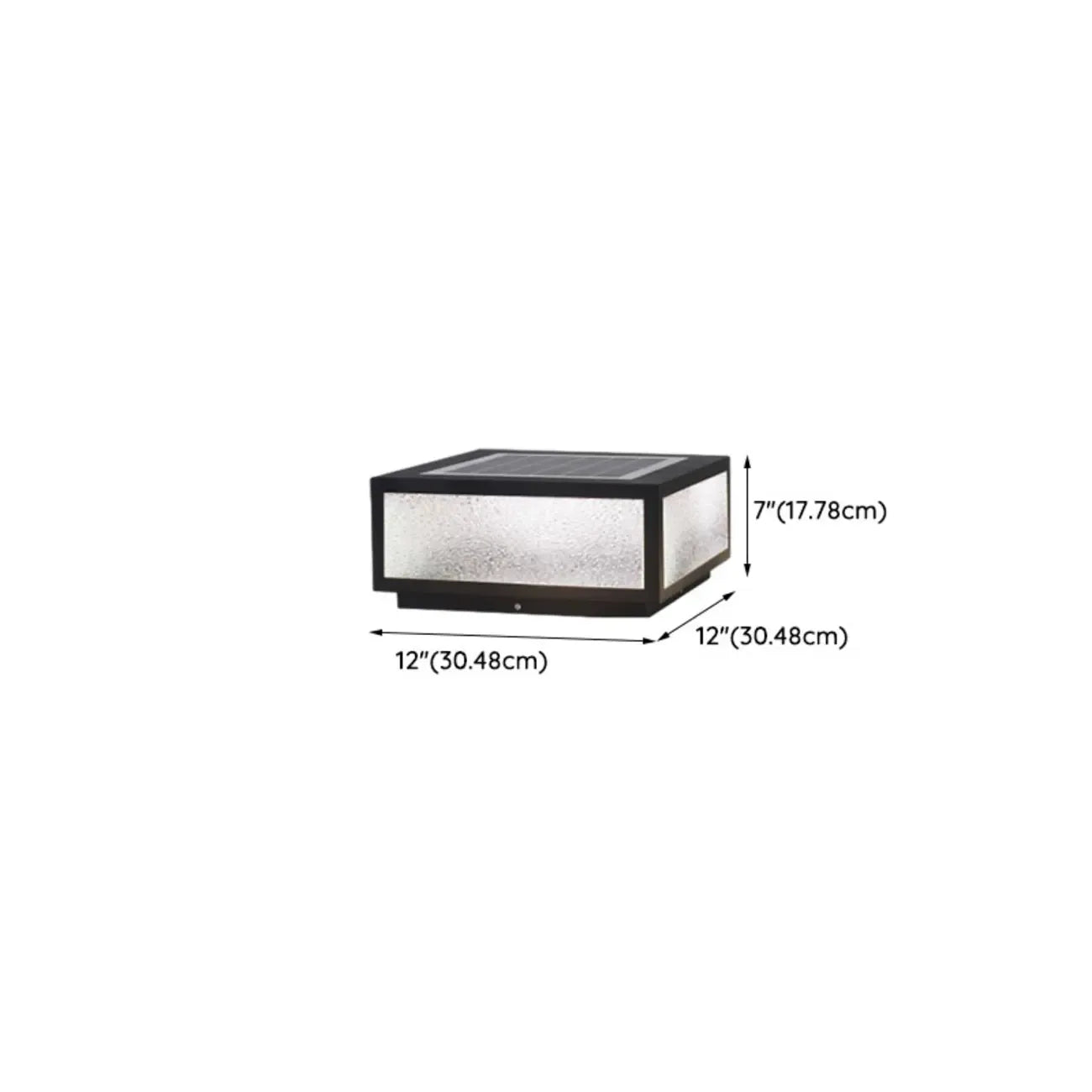Black Solar Square Metal Outdoor Post Lights