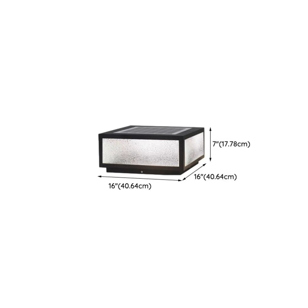 Black Solar Square Metal Outdoor Post Lights