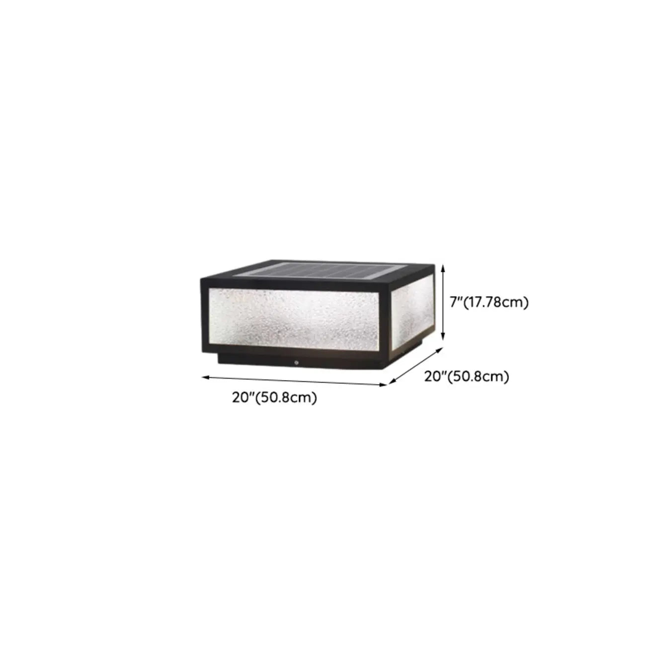 Black Solar Square Metal Outdoor Post Lights