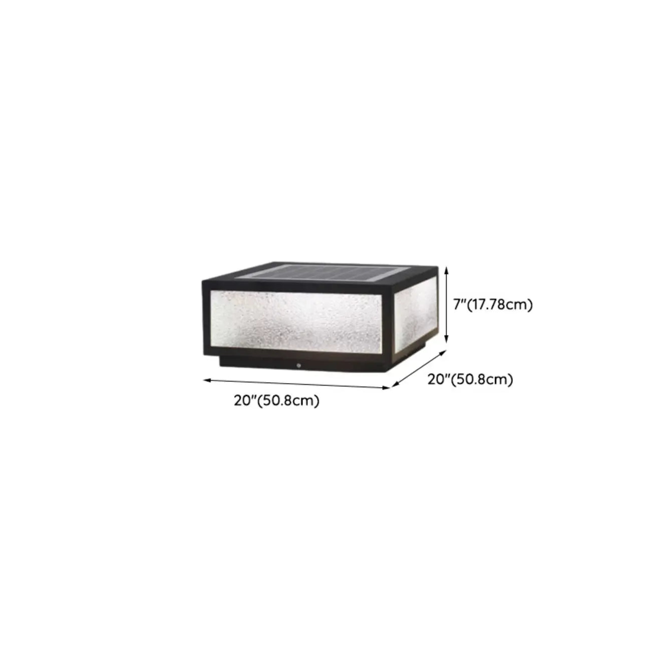 Black Solar Square Metal Outdoor Post Lights