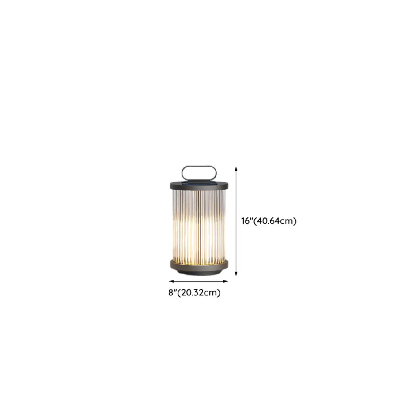 Vertical Strip Cylinder Portable Solar Outdoor Post Lights