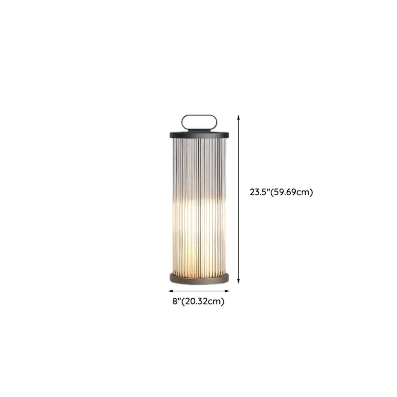 Vertical Strip Cylinder Portable Solar Outdoor Post Lights
