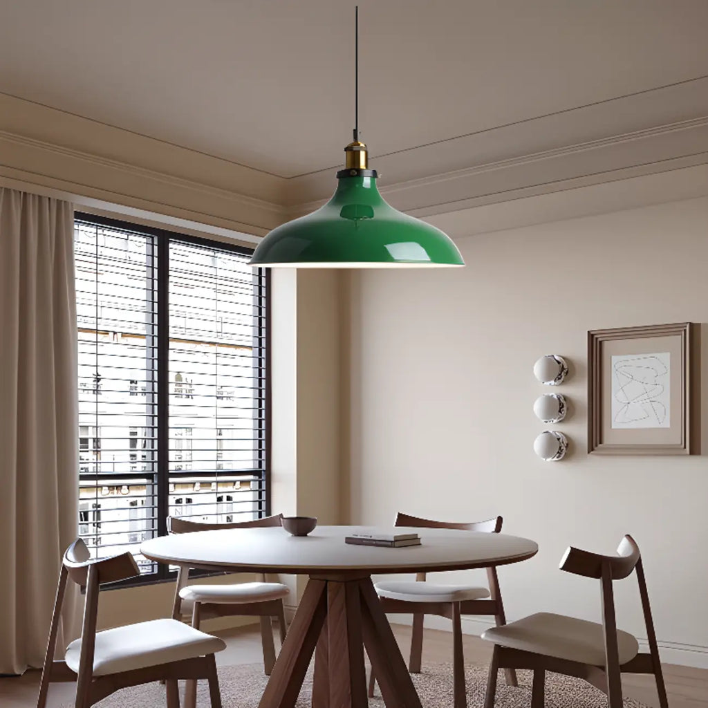 Adjustable Industrial Olive Green Iron Dining Pendant Light