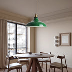 Adjustable Industrial Olive Green Iron Dining Pendant Light