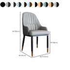Glam Faux Leather Curved Back Armrest Dining Chair