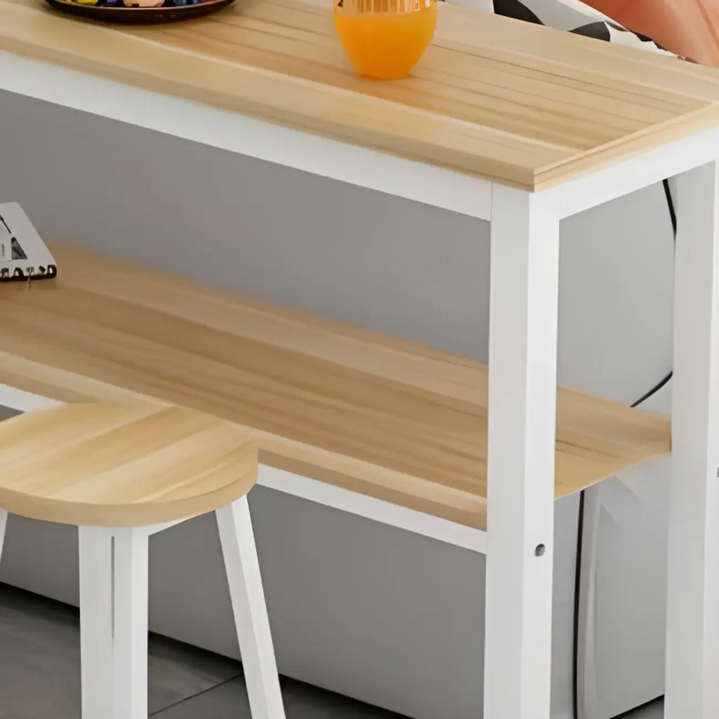 Modern Steel Wood Bar Tables with Shelf