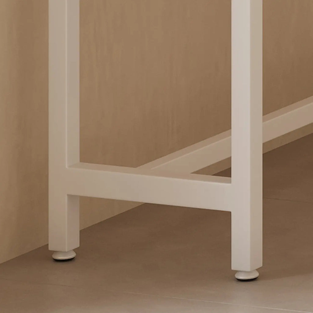 Natural Wooden Top Bar Table Metal Base with Footrest