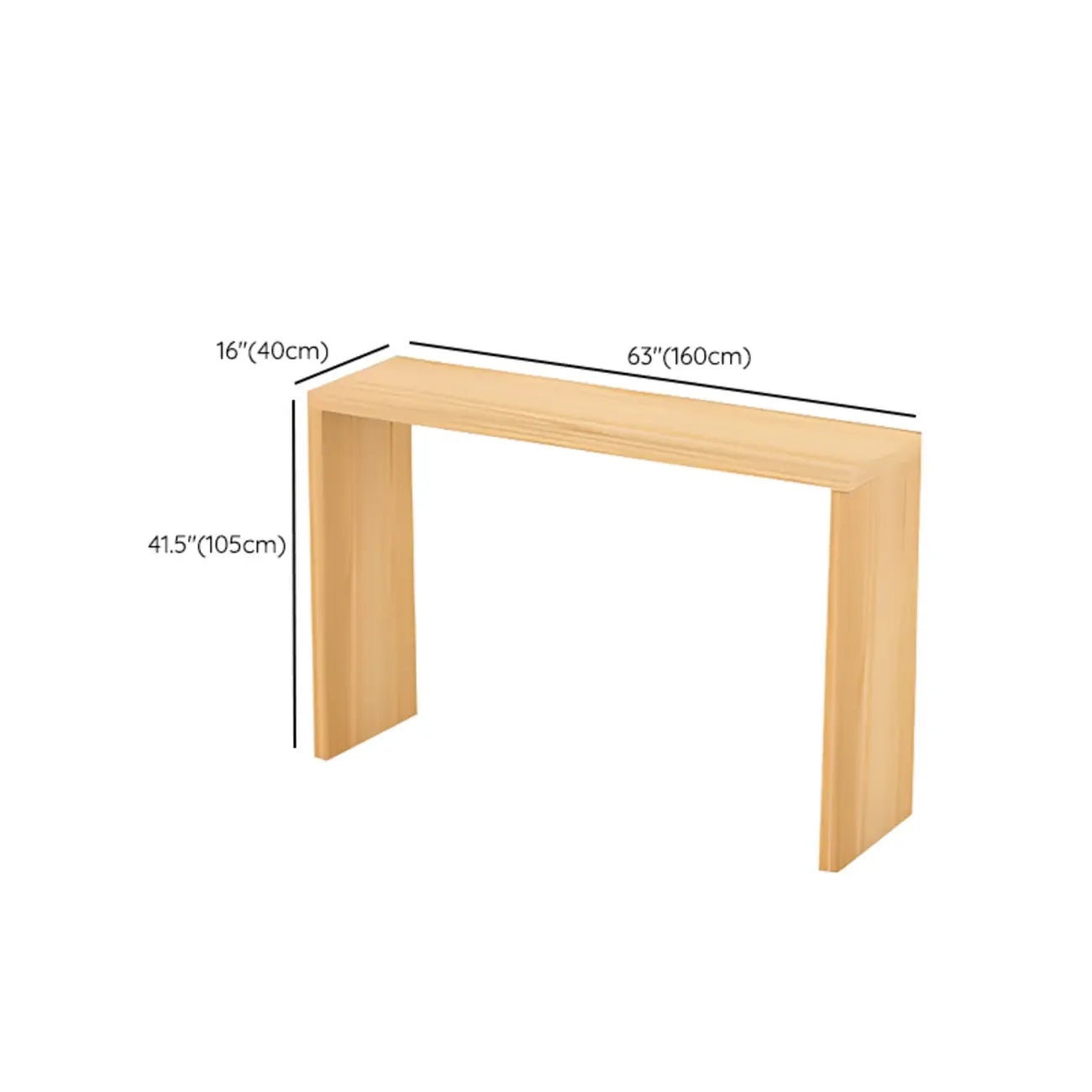 Scandinavian Solid Wood Pub Table Rectangle 4 Seats