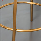 Modern 4-Leg Metal Faux Leather Upholstered Bar Stools