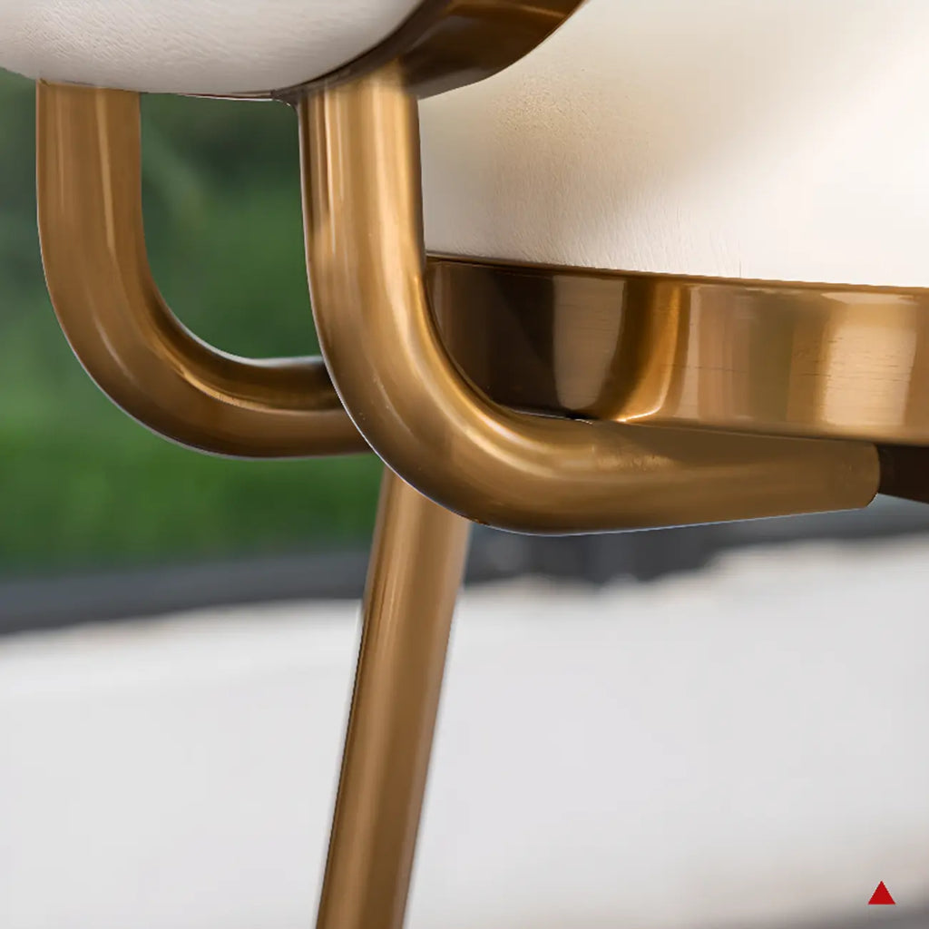 Modern 4-Leg Metal Faux Leather Upholstered Bar Stools