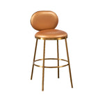 Modern 4-Leg Metal Faux Leather Upholstered Bar Stools