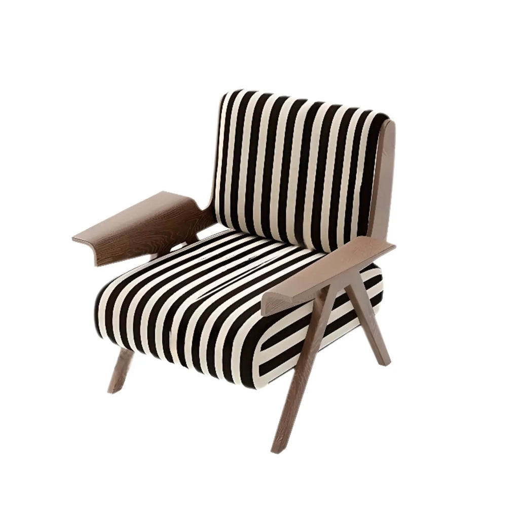 Modern Fabric Accent Chair with Wooden Frame for Living Room