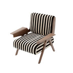 Modern Fabric Accent Chair with Wooden Frame for Living Room