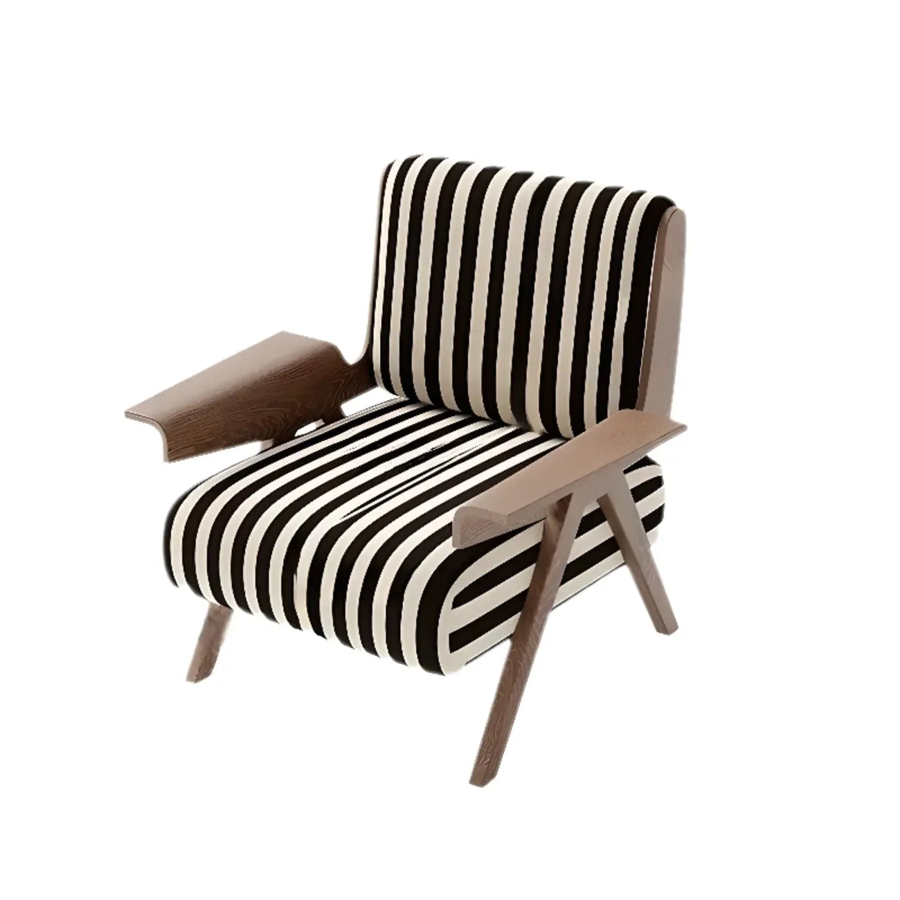 Modern Fabric Accent Chair with Wooden Frame for Living Room