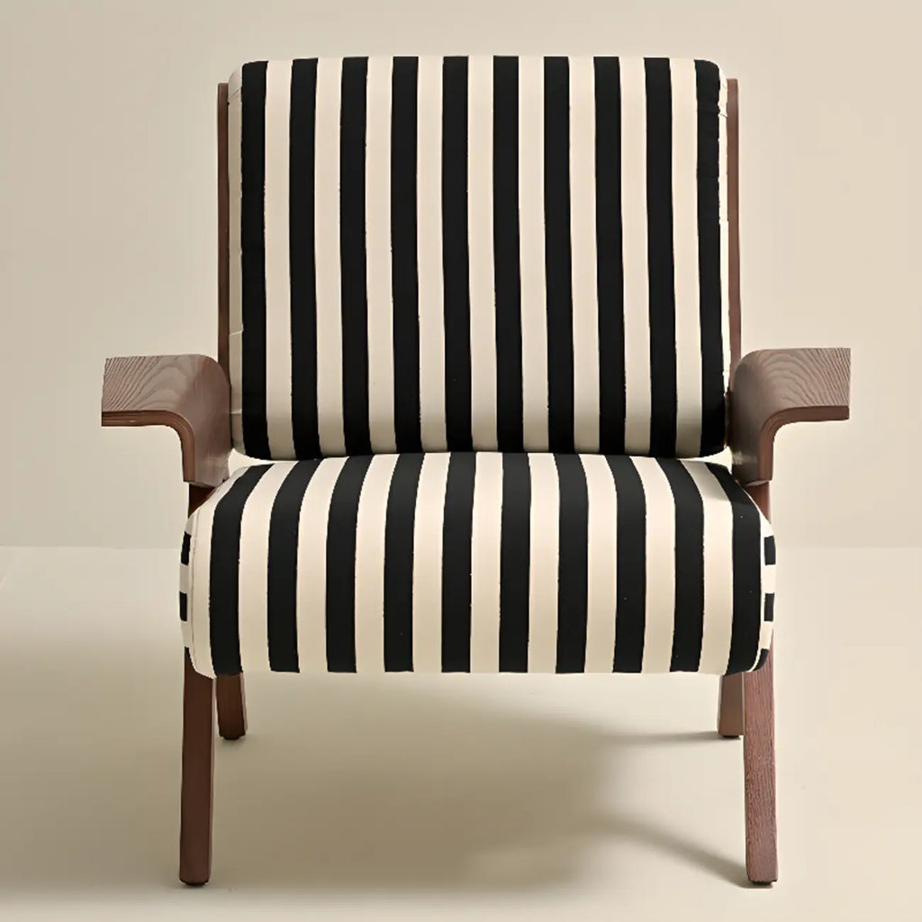 Modern Fabric Accent Chair with Wooden Frame for Living Room