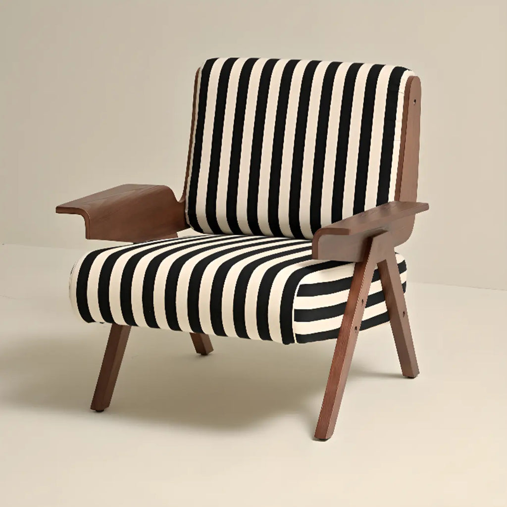 Modern Fabric Accent Chair with Wooden Frame for Living Room