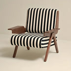 Modern Fabric Accent Chair with Wooden Frame for Living Room