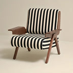Modern Fabric Accent Chair with Wooden Frame for Living Room