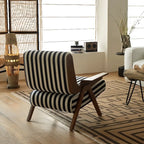 Modern Fabric Accent Chair with Wooden Frame for Living Room