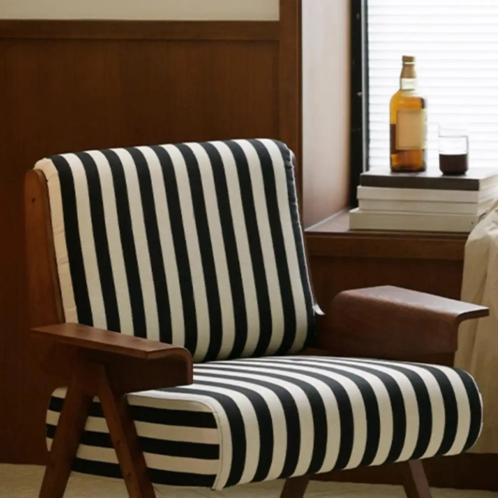 Modern Fabric Accent Chair with Wooden Frame for Living Room