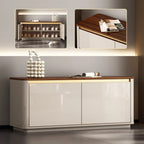 2-Drawer Brown Wooden Entryway Bench with Shoe Storage