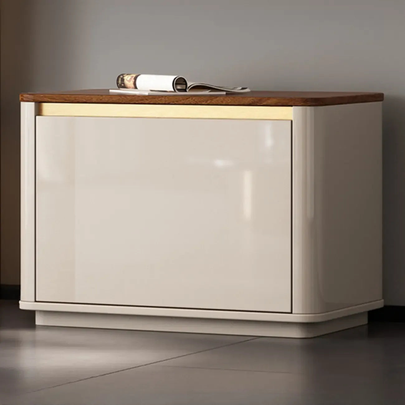 2-Drawer Brown Wooden Entryway Bench with Shoe Storage