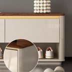 2-Drawer Brown Wooden Entryway Bench with Shoe Storage