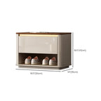 2-Drawer Brown Wooden Entryway Bench with Shoe Storage