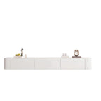 87 Grey Solid Wood Long Floating TV Stand with Drawers