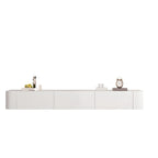 87 Grey Solid Wood Long Floating TV Stand with Drawers