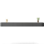 87 Grey Solid Wood Long Floating TV Stand with Drawers