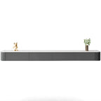 87 Grey Solid Wood Long Floating TV Stand with Drawers