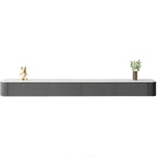 87 Grey Solid Wood Long Floating TV Stand with Drawers