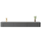 87 Grey Solid Wood Long Floating TV Stand with Drawers