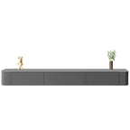 87 Grey Solid Wood Long Floating TV Stand with Drawers