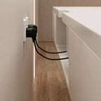 87 Grey Solid Wood Long Floating TV Stand with Drawers