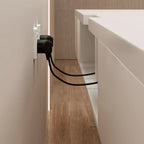 87 Grey Solid Wood Long Floating TV Stand with Drawers