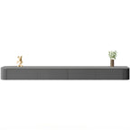 87 Grey Solid Wood Long Floating TV Stand with Drawers