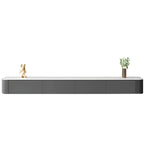 87 Grey Solid Wood Long Floating TV Stand with Drawers