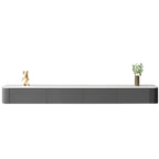 87 Grey Solid Wood Long Floating TV Stand with Drawers