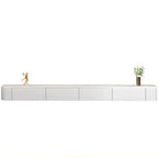 87 Grey Solid Wood Long Floating TV Stand with Drawers