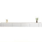 87 Grey Solid Wood Long Floating TV Stand with Drawers