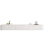 87 Grey Solid Wood Long Floating TV Stand with Drawers